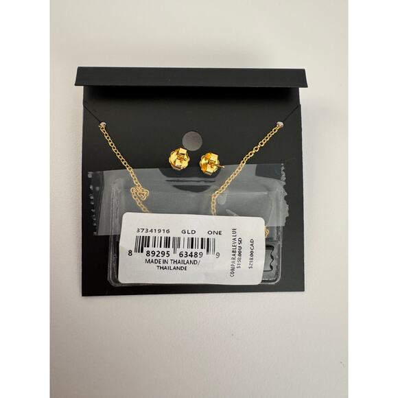 Coach Gold Pearl Signature C Pendant Necklace & Earrings set - NWT! - Picture 6 of 6